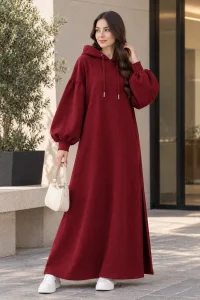 Burgundy Hoodie Coat - Photo 1