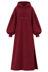 Burgundy Hoodie Coat - Photo 3