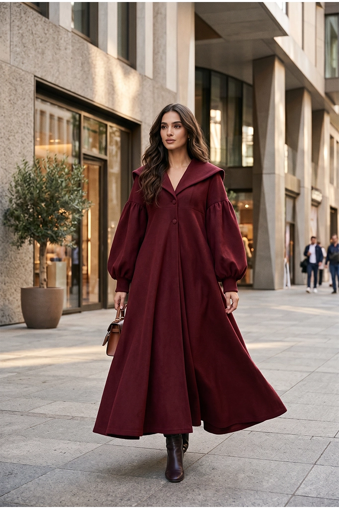 Burgundy Cape Coat
