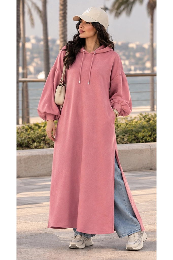 Dusty Rose Hoodie Coat