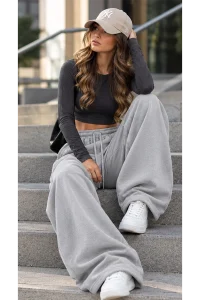 Wide pant - Grey - Photo 1